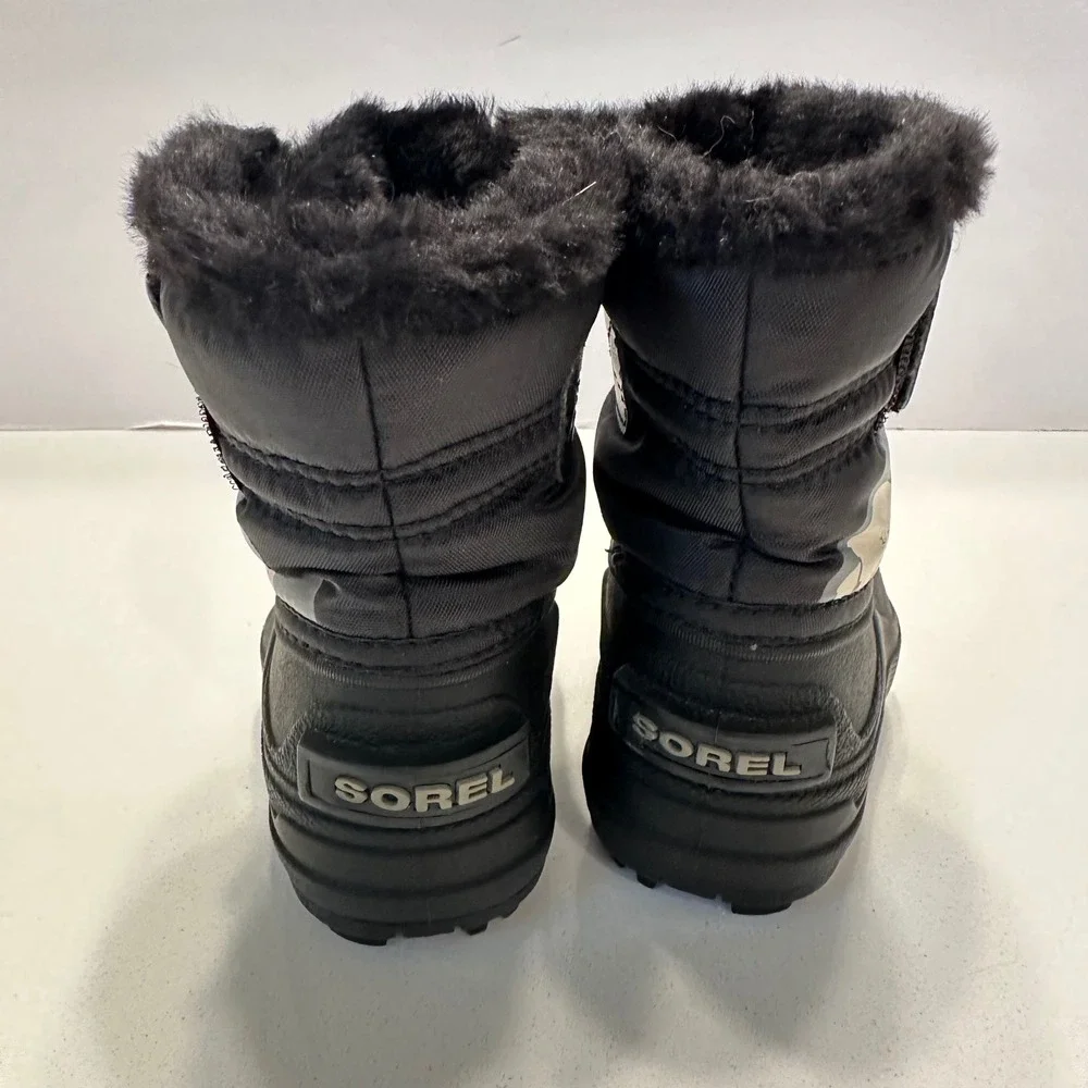 Sorel Snow Commander Toddler Kids Black Winter Snow Boots NV1805-010 Size 4